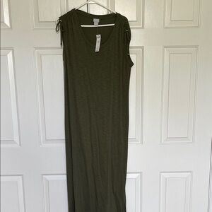 Chico's Olive NWT Green Sleeveless Maxi Dress